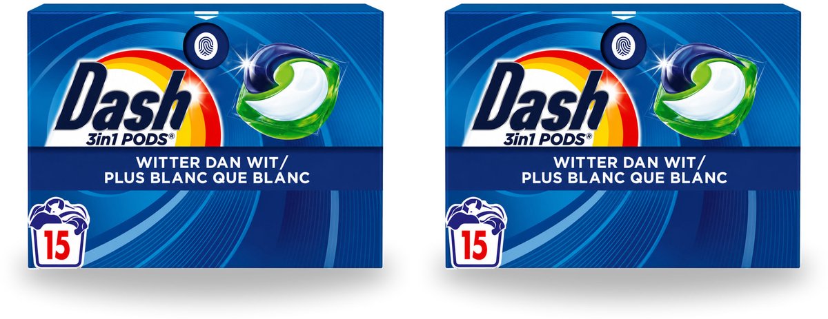 2 x Dash – Wasmiddelcapsules – 3in1 Pods Original – 15 capsules - Bulkverpakking - 2 stuks