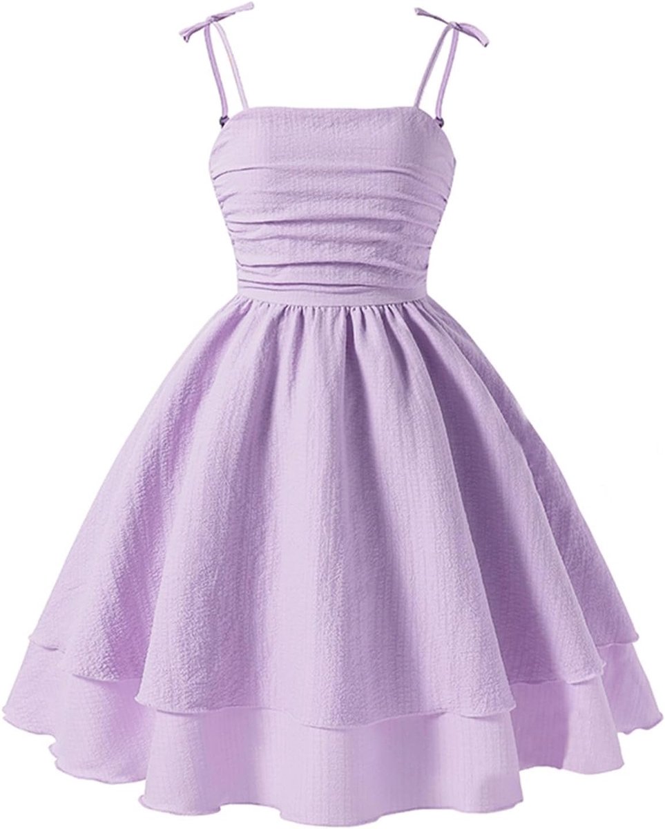 Meisjesjurk, katoen, geruit, Vichy, lente, school, dagelijks, korte mouwen, chique, schattig, casual, kinderkleding, zacht, A148