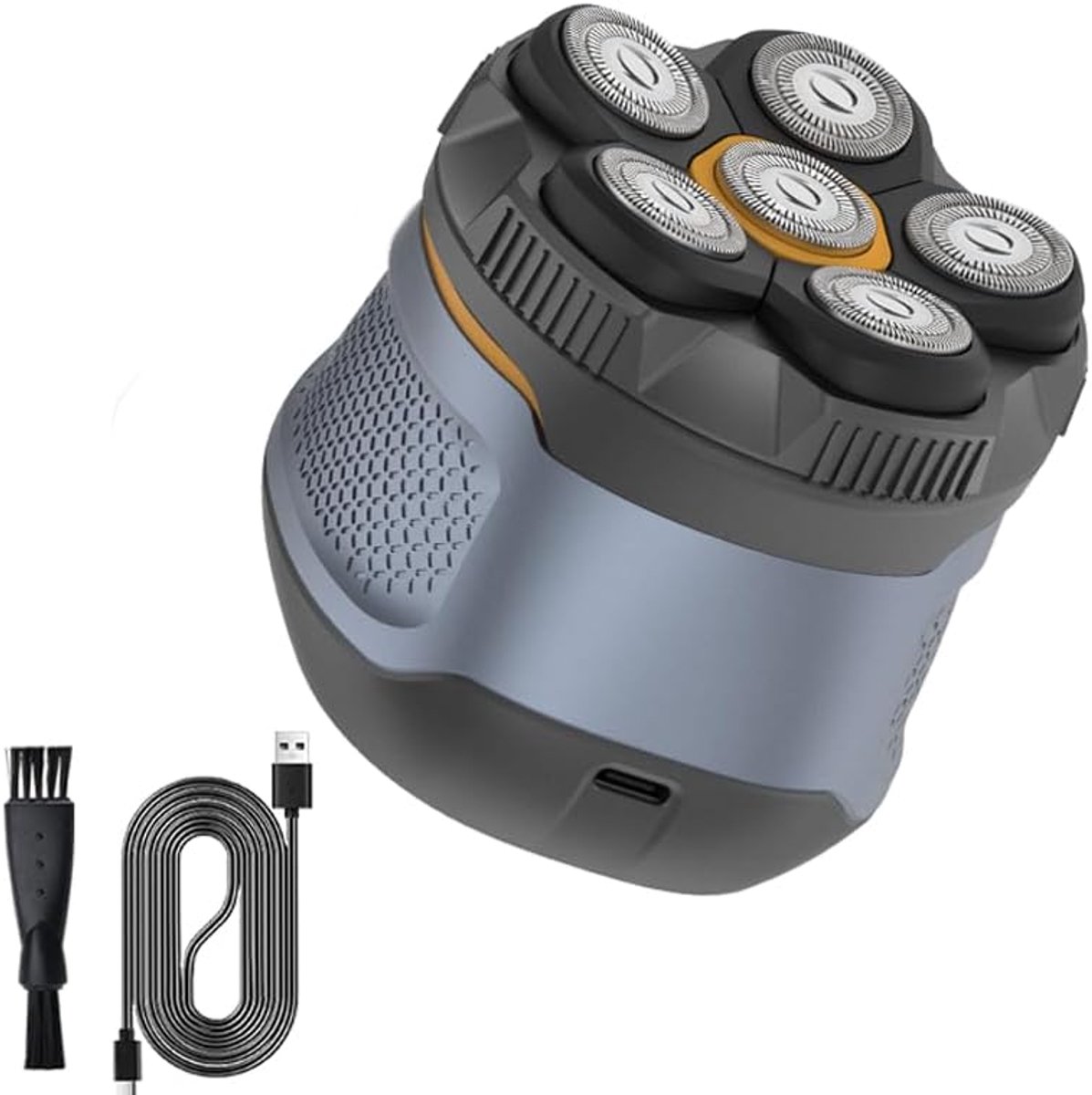 Scheerapparaat voor Heren, Elektrisch Scheerapparaat IPX6 Waterdicht, 6D Floating Head, LED-display, Batterij-indicator en Draadloos Oplaadbaar, 1400 mAh