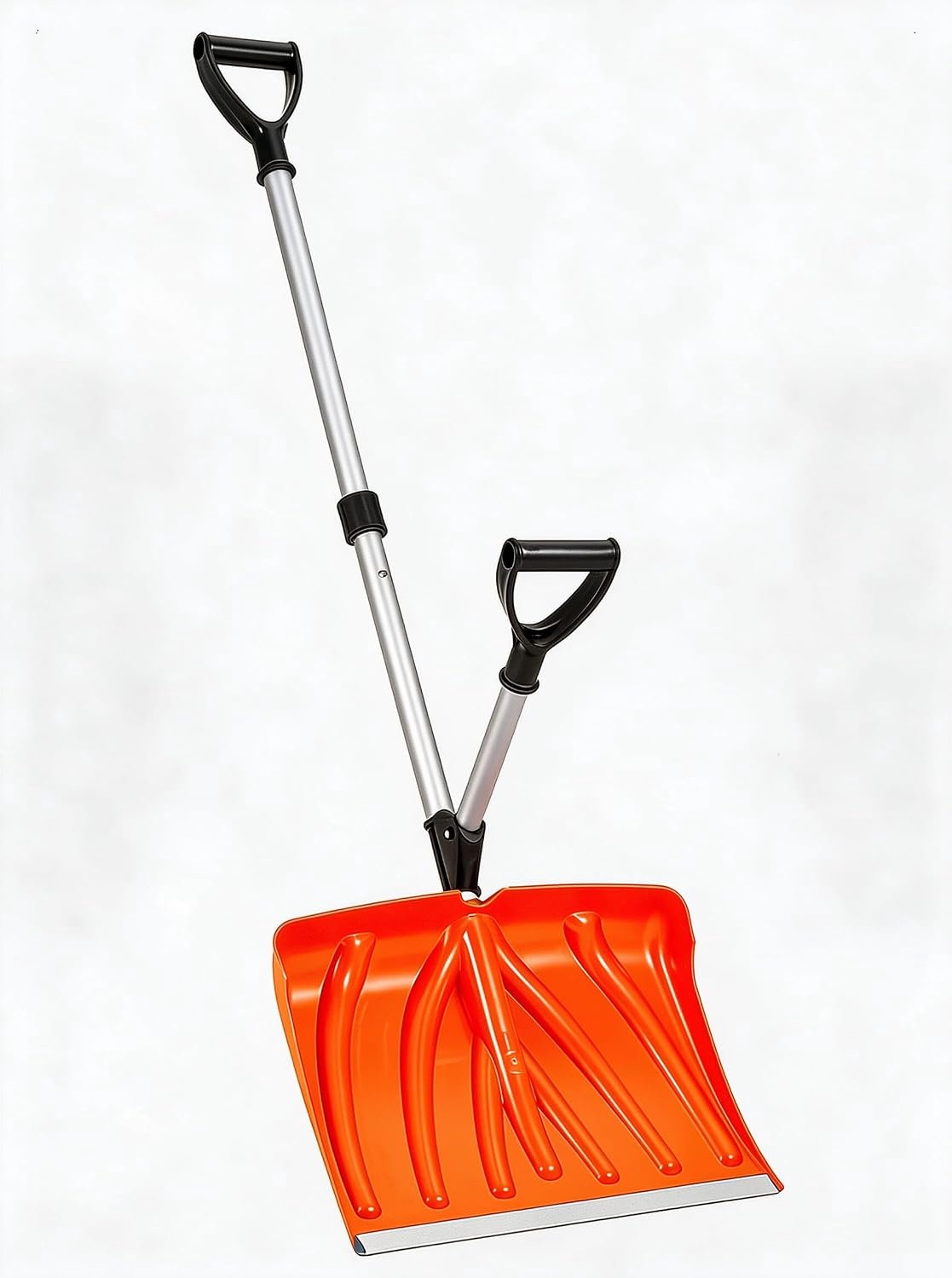 Sneeuwschep 45cm met Veersysteem - Ergonomische Sneeuwschuiver Oranje