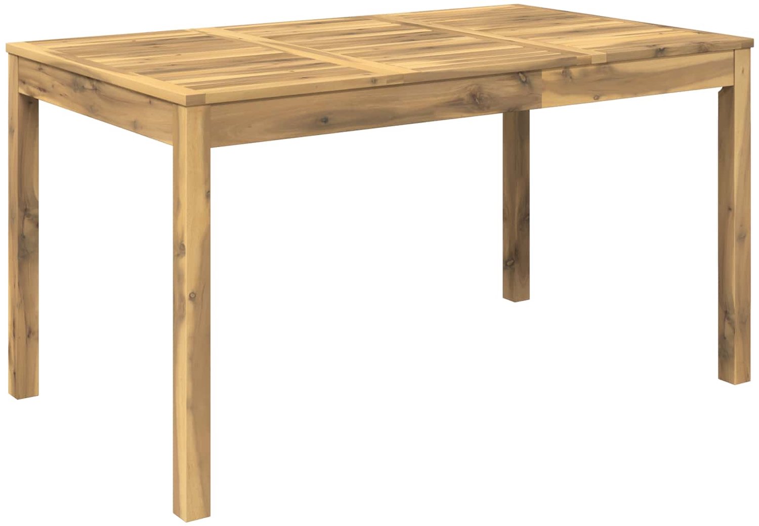 vidaXL Tuin - Eettafel - LAREN - Witgewassen - 141 - x - 80,5 - x - 75 - cm