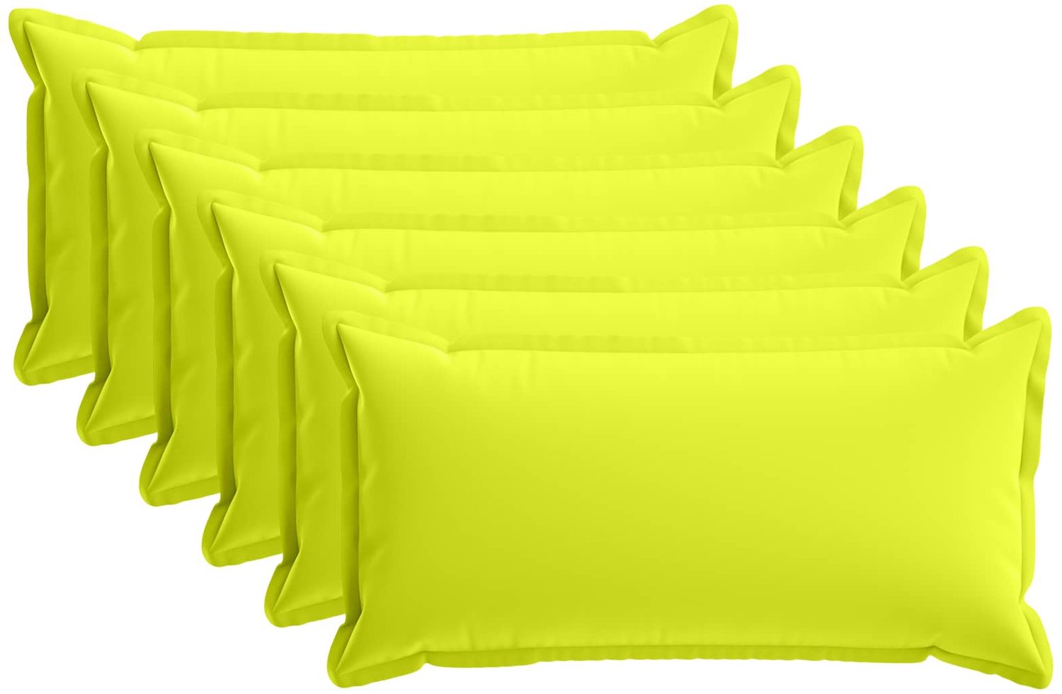 vidaXL Dekenkussen - 6 - st - HOUTEN - Heldere - Groen. - 40 - x - 80 - cm - Polyester Helder groen