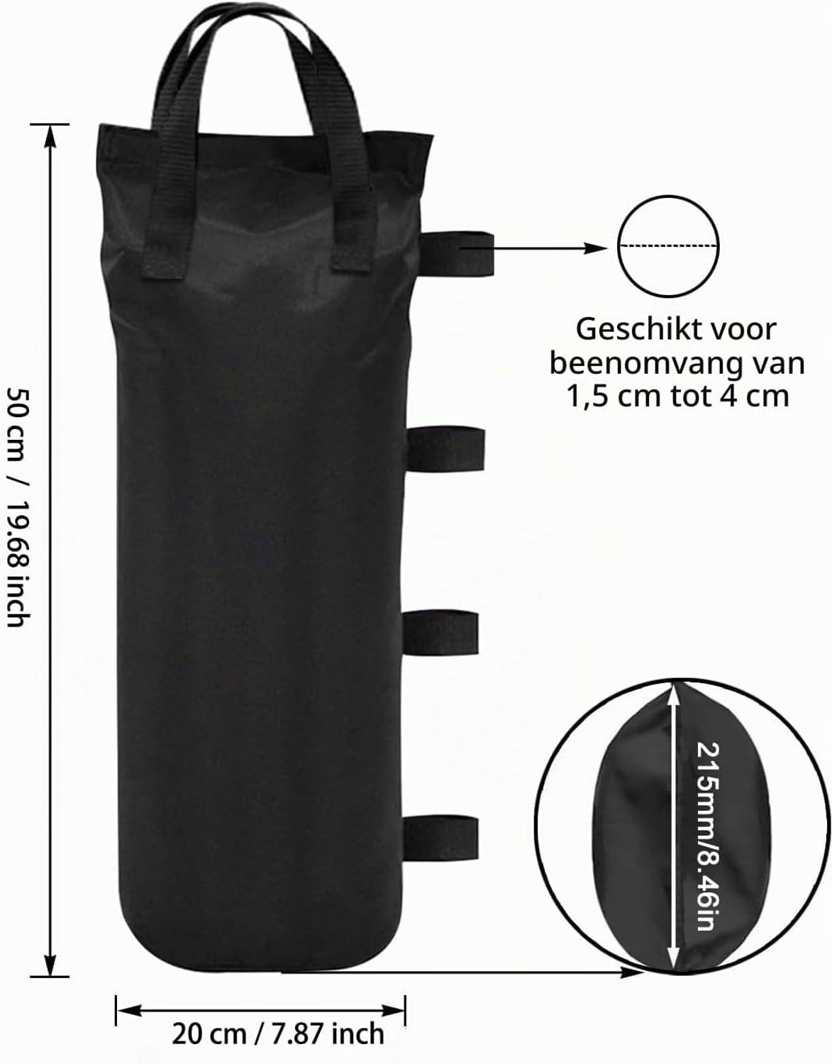 8 Stuks Zware Gewichten voor Partytent, Zandzakken voor Buitengebruik, Duurzaam Oxford Stof, Ideaal voor Windbescherming en Stabiliteit