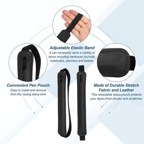 Stylus Houder voor Tablet met Intrekbare Pen Sleeve, Zwart — afbeelding 2