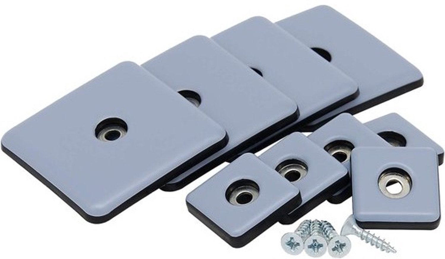 Meubelglijders met schroef - PTFE glijvlak - meubels verplaatsen - duurzaam en vloerbeschermend - 50x50 mm - grijs