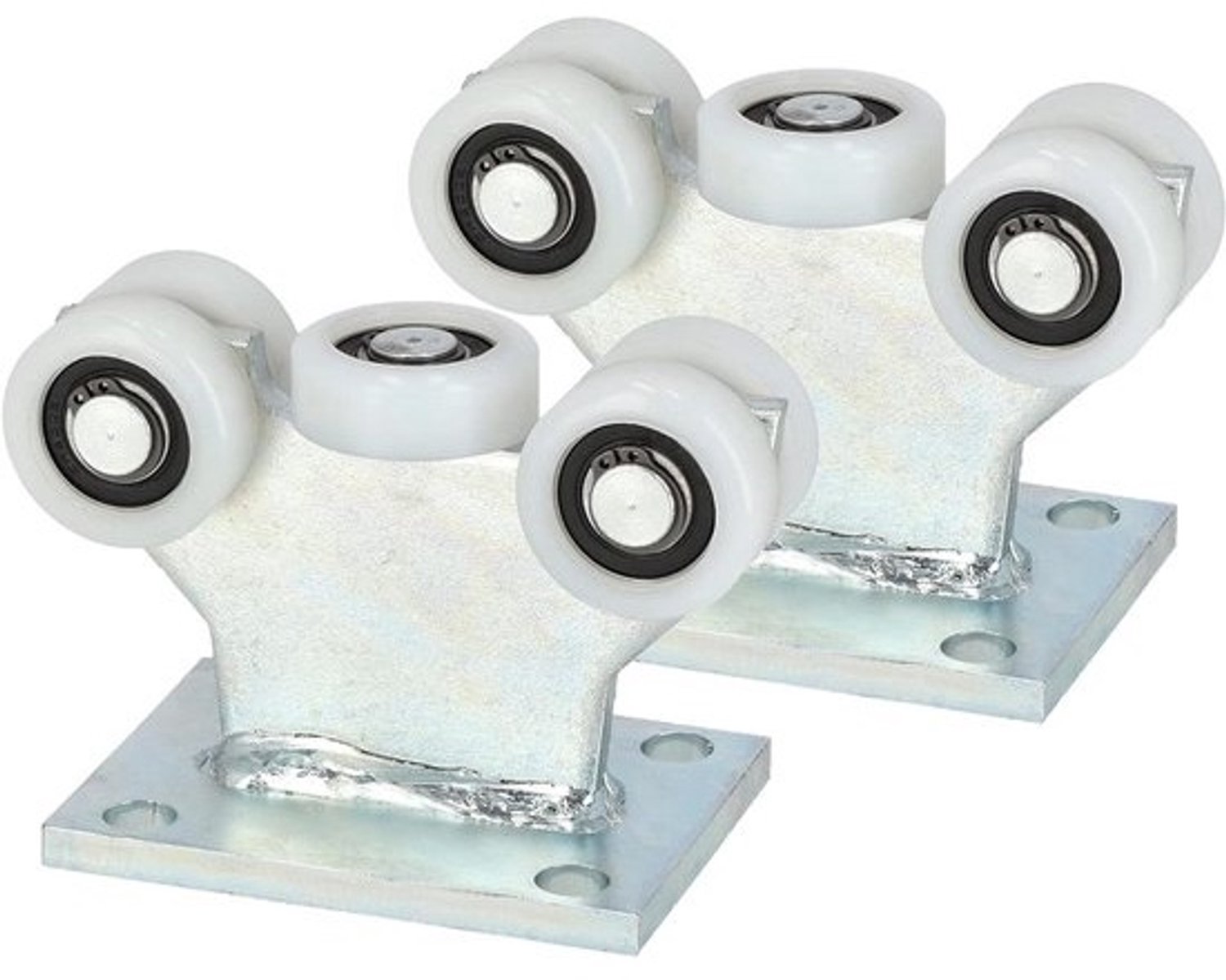 Schuifpoortrollen - Wielen voor poorten - Soepel bewegen - Corrosiebestendig staal - 43 mm diameter - Zilverkleurig