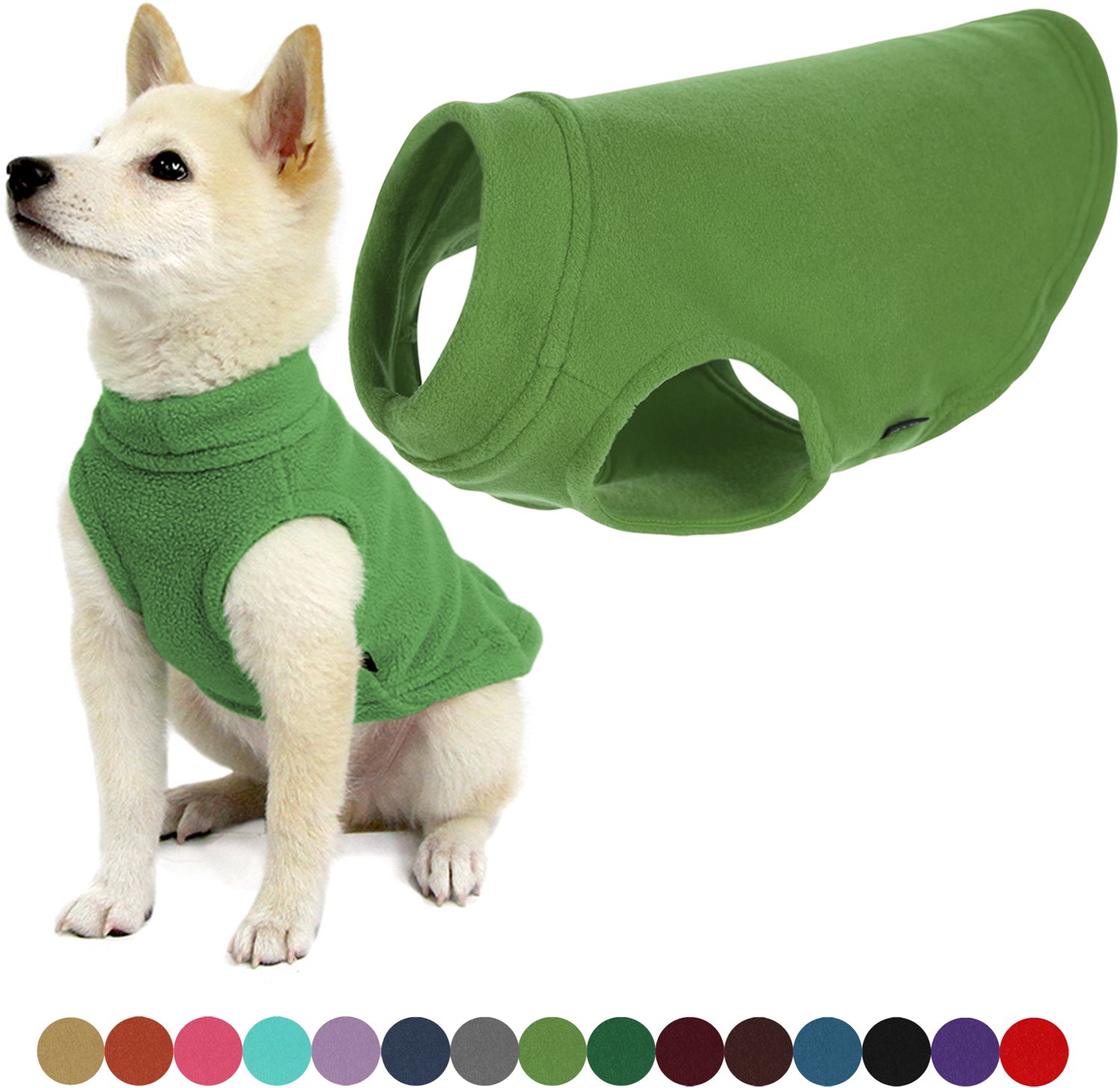 Gooby Stretch Fleece Vest Hondenjas - Warme hondentrui voor kleine honden - Grasgroen - X-Small