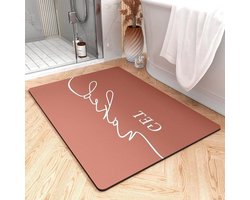 tchdio Badmat - Absorberende, sneldrogende badkamermat - Antislip met rubberen achterkant - Ultradun - 43 x 60 cm - Terracotta