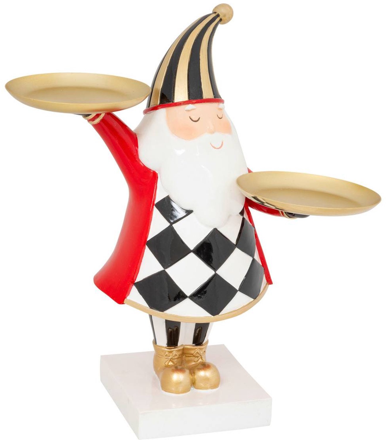 Père Noël en résine sur 2 plateaux H. 30 cm