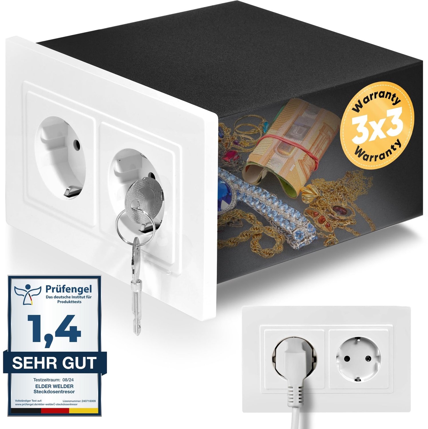 Elder Welder® Kleine Stekkerkluis met Sleutel en Nepstekker Functie