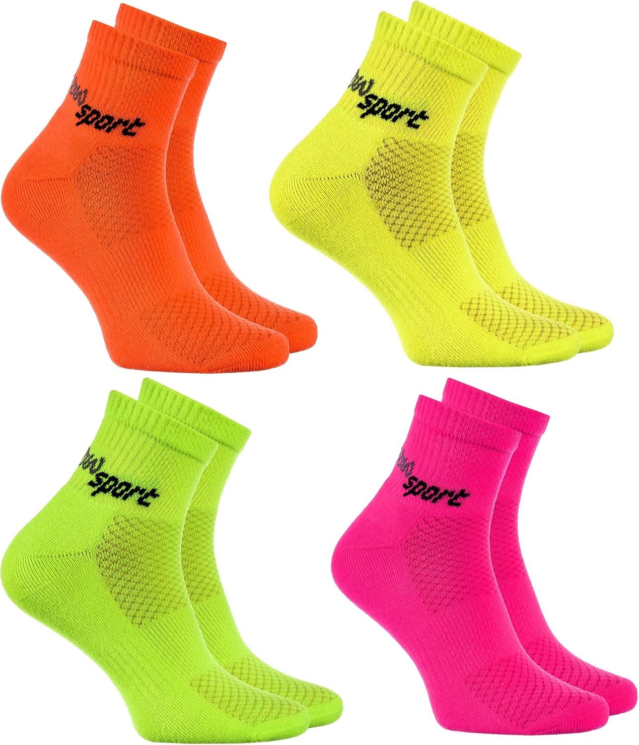 Rainbow Socks Neon Sportsokken Dames Heren - Ademend & Comfortabel