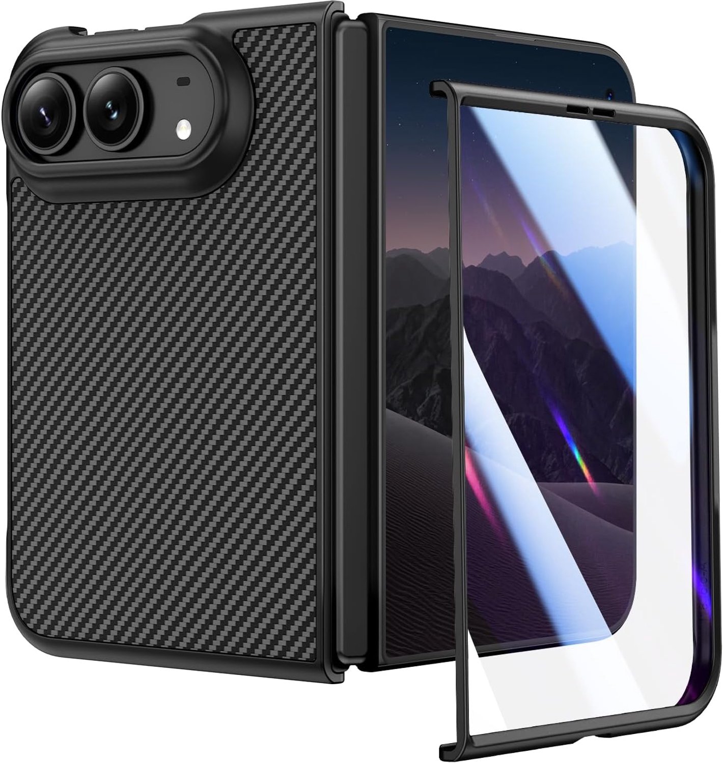 Zandarix Hoesje Geschikt voor Apple iPhone Duo - Ultradun - Militaire Bescherming - Polycarbonaat - Schokbestendig - Back Cover Hoesje - Carbon