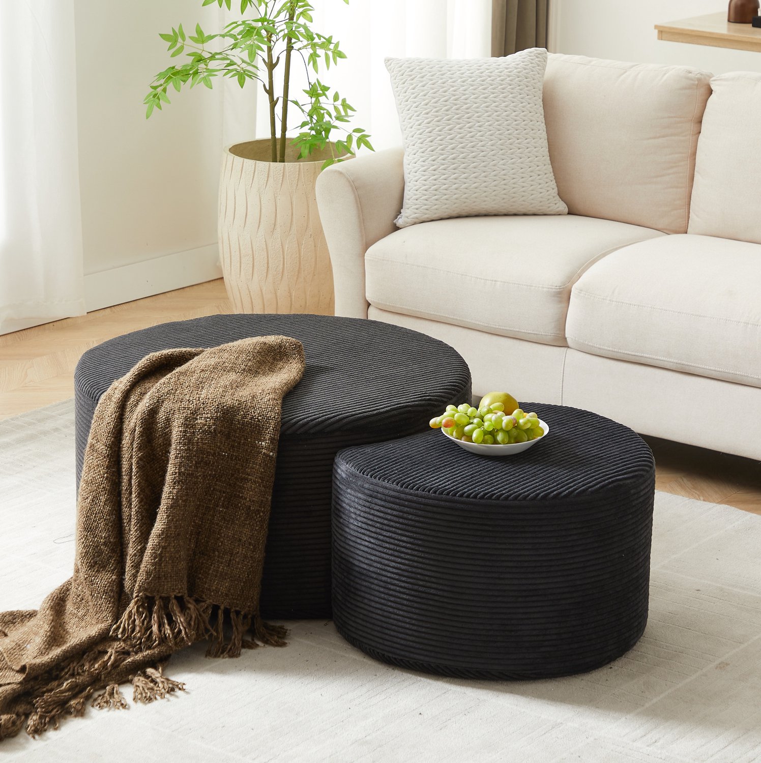 CHICFURN Salontafelset - 2-delige set - geen montage - rond - zwart