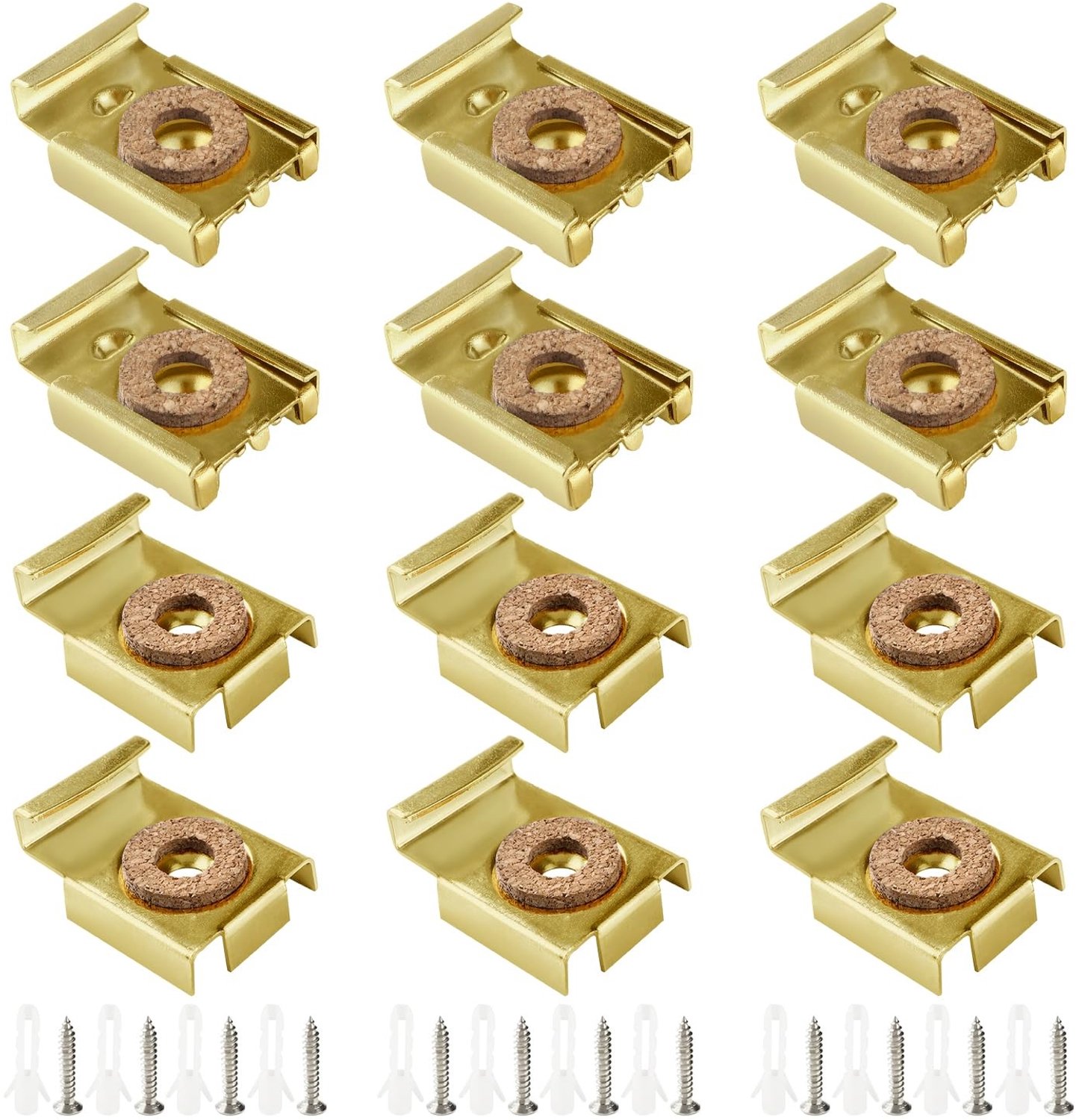 12 Stuks Spiegels Bevestigingsclips met Schroeven