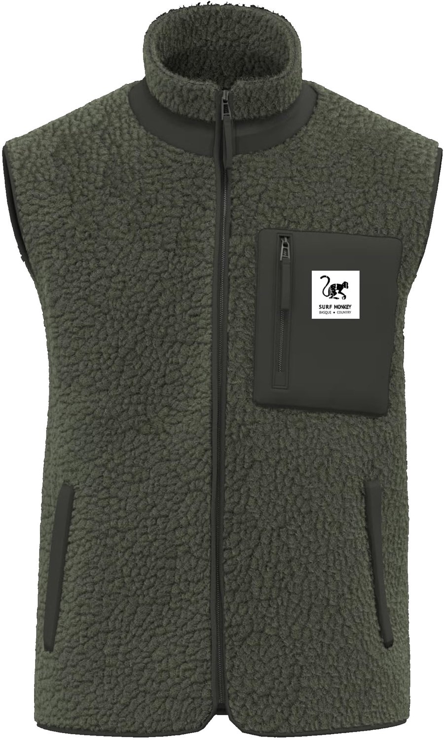 Sherpa Vest - Surf - Unisex - Warm, Zacht en Mouwloos - (Groen L)