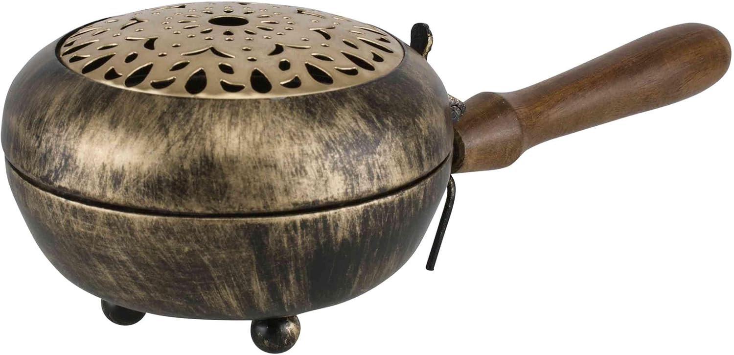 Merkloze Rookpan met Houten Handvat & Deksel - 23cm