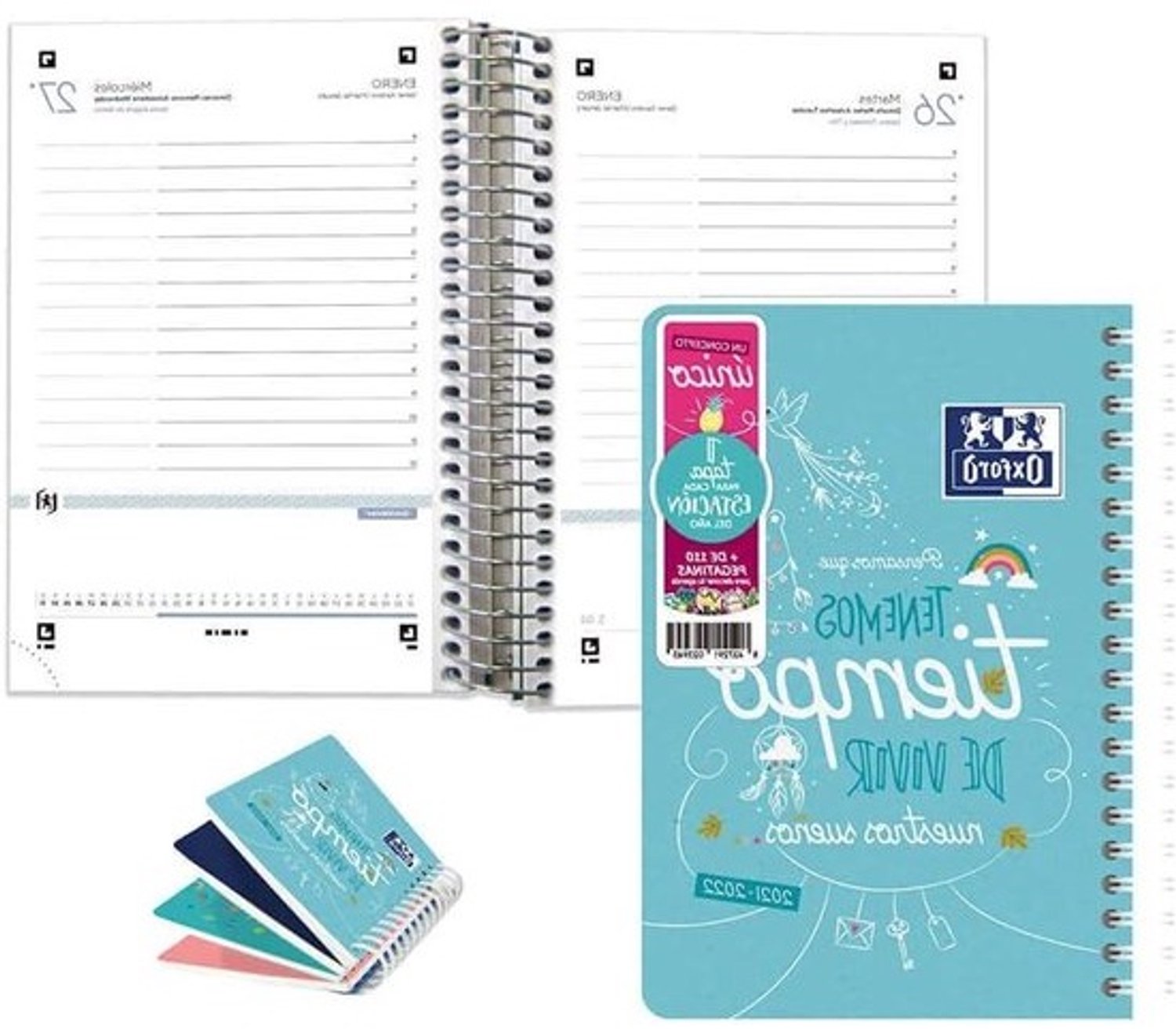 Schoolagenda Oxford - Planner voor studie - Studieplanning - Geperforeerde pagina - 12 x 12 cm - Meerdere designs