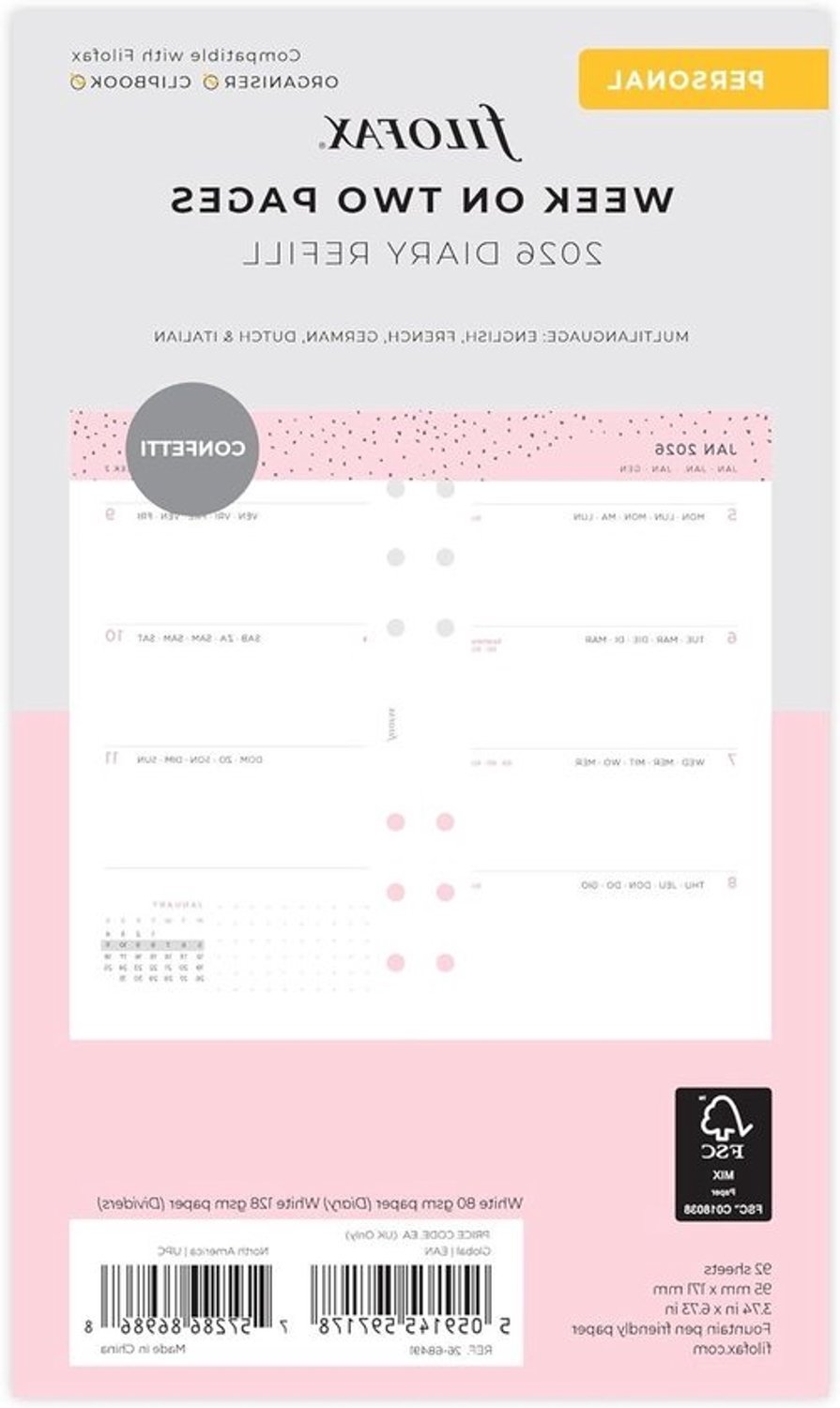 Agenda-invulling - Plannervellen - Planning maken - Weekoverzicht - 95 x 171 mm - Wit