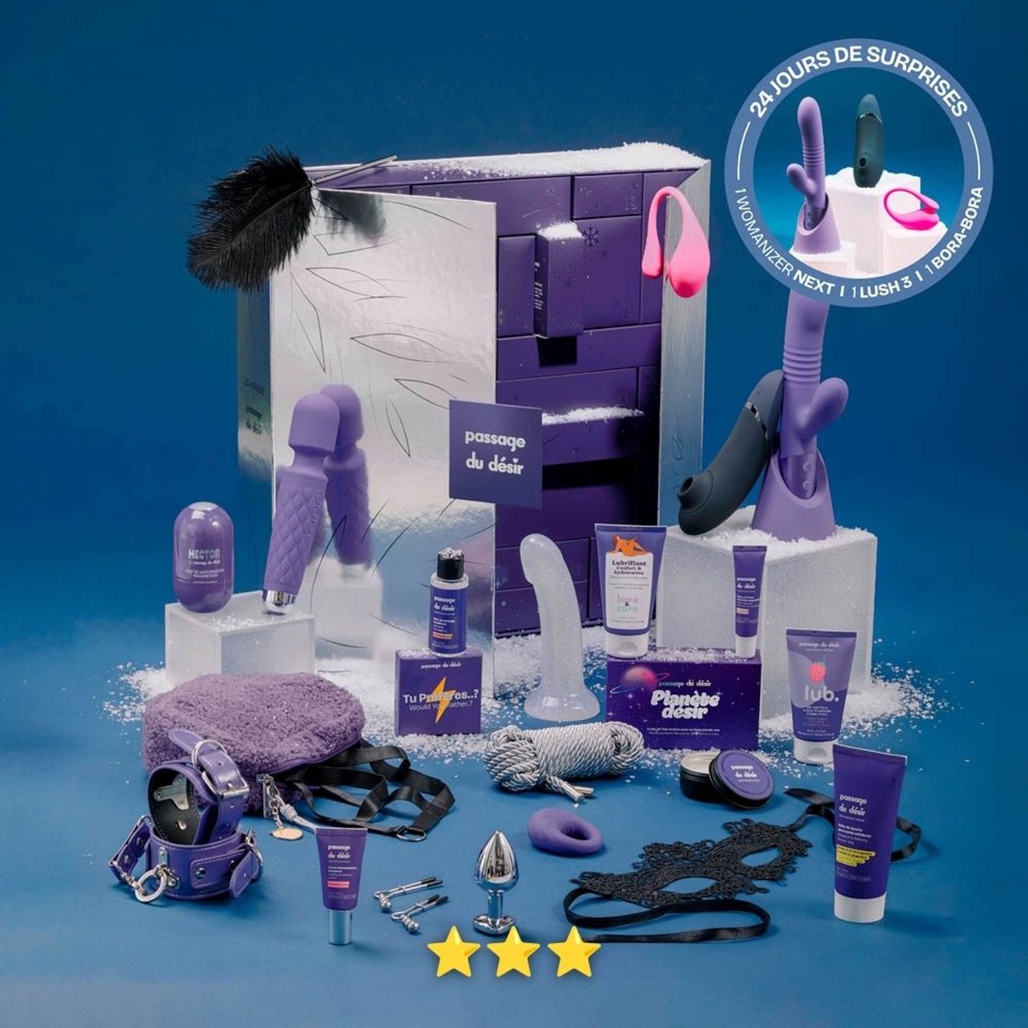 Erotische adventskalender 2026 voor volwassenen en koppels - Deluxe - 24 sensuele verrassingen - Womanizer Next, Lovense Lush 3 met app-bediening - seksspeeltjes voor hem en haar, intieme verzorgingsproducten, sexy spelletjes - ondeugend kerstcadeau