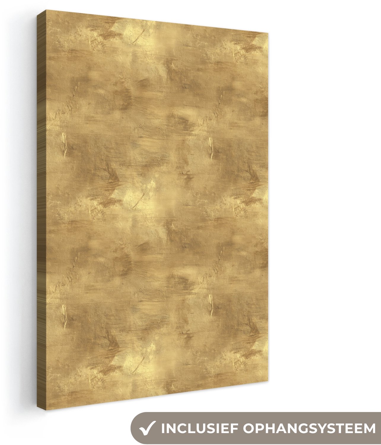 Canvas schilderij 20x30 cm - Exclusieve wanddecoratie Industrieel - Textuur - Goud - Muurdecoratie woonkamer - Slaapkamer decoratie - Kamer accessoires - Schilderijen op canvas