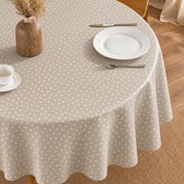 Protecttable - Rond Tafelzeil Stipjes Beige Ø138cm - Tafelkleed Afwasbaar - Kunststof
