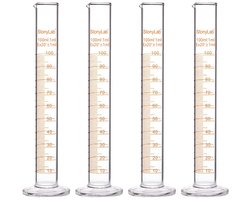 Maatcilinder - 4 stuks - 100 ml - Borosilicaatglas