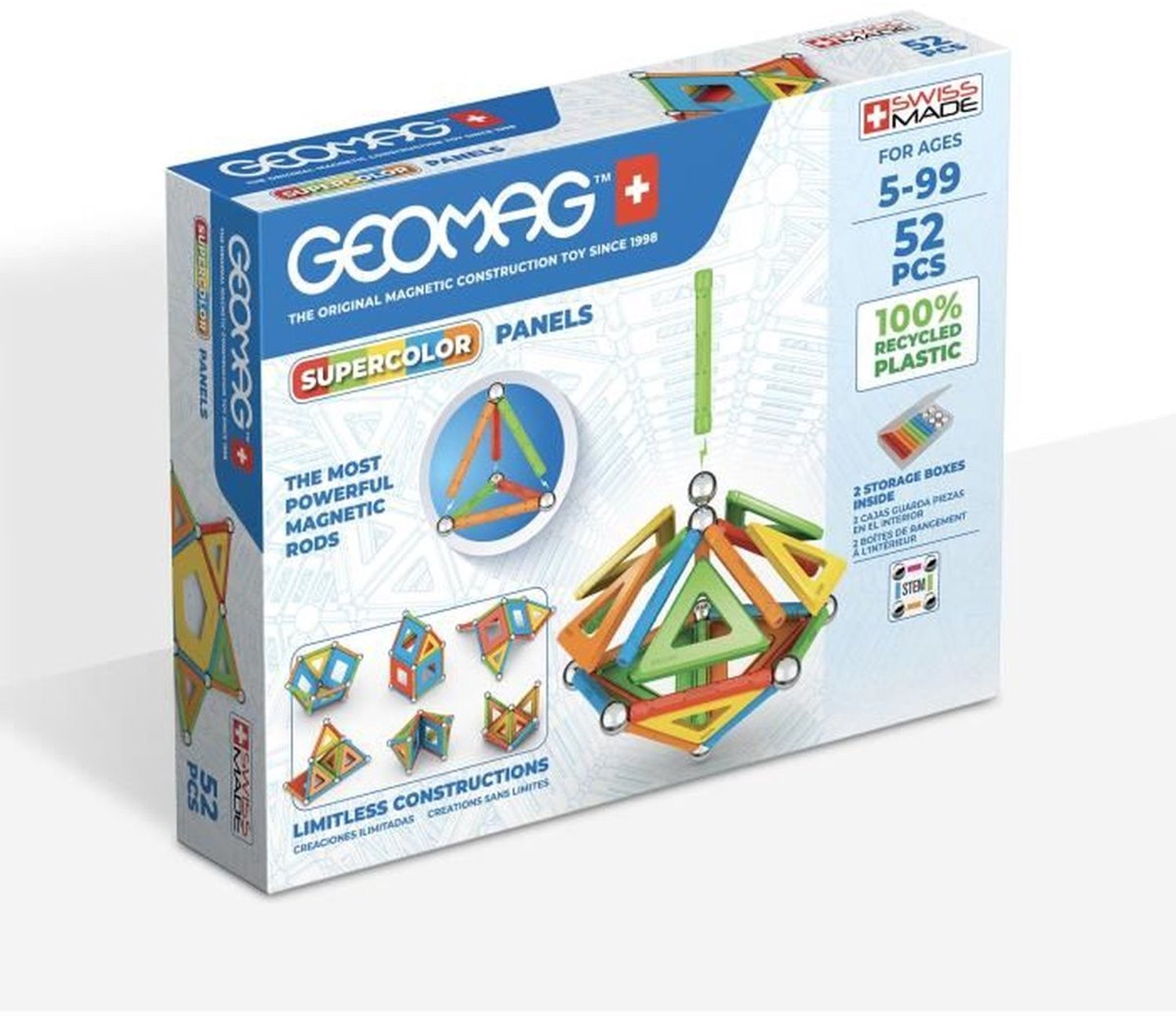 Geomag Super Color Recycled - Magnetisch Constructiespeelgoed met Panelen - 52-delig - Vanaf 5 jaar — afbeelding 7