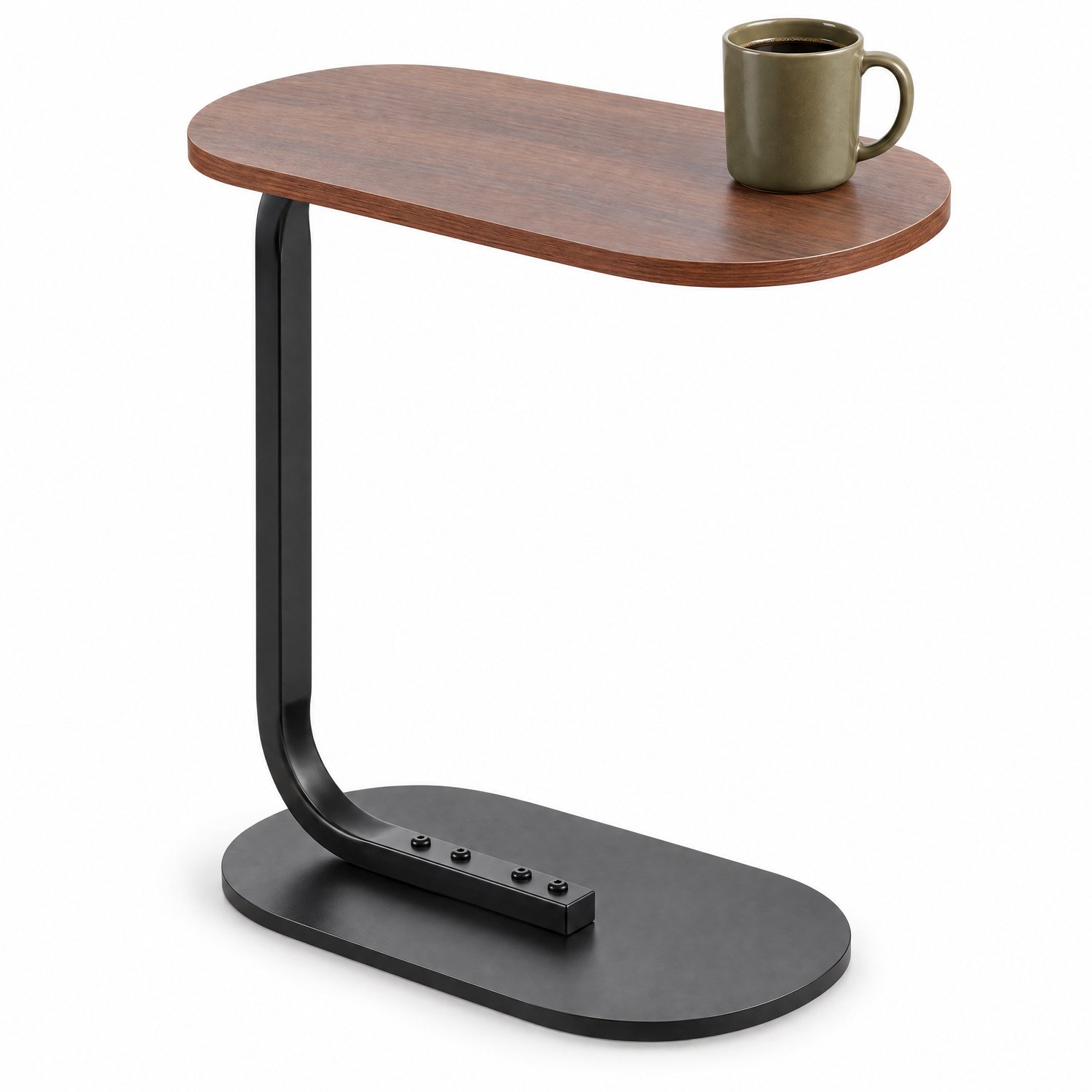 Levano Bijzettafel Bruin - Sidetable Hout - Bijzettafeltjes Woonkamer - Banktafel Zwart - Koffietafel - Bijzet Tafeltje - Tafeltje voor bij de Bank - Salontafel Klein Hout - Laptoptafel Bank - Bijzet Tafel Slaapkamer - Sidetable Industrieel Bruin;Zwart