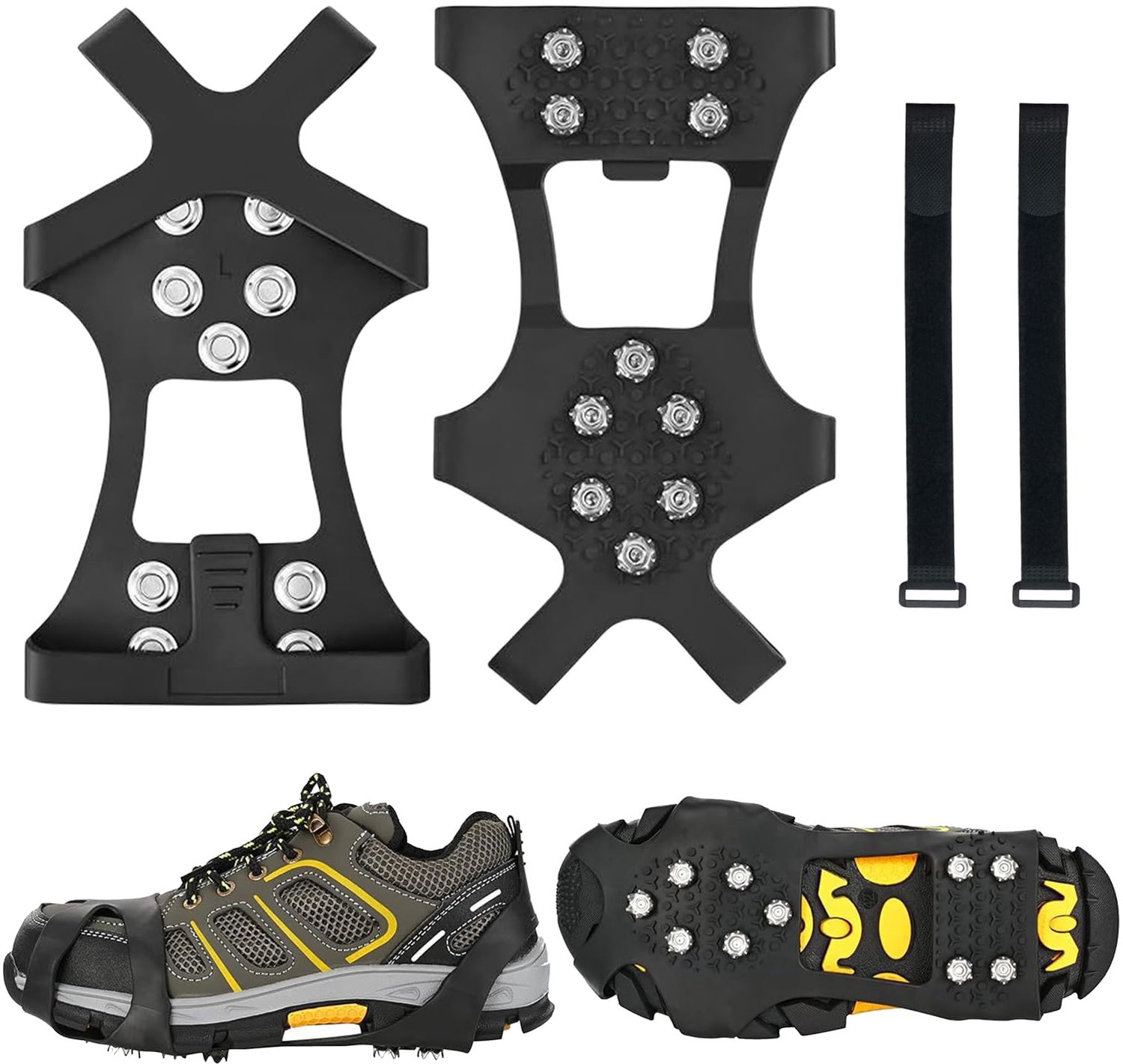 Famanu – Antislip schoenspikes voor wandelschoenen vervangende spikes voor sneeuw schoenklauwen ideaal voor winter outdoor activiteiten en veilig wandelen Wit