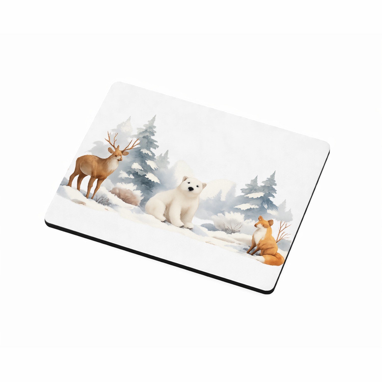 Mr Cadeautjes MDF magnetische fotolijst 9 x 7 - design Een herfstbos-scène met een nieuwsgierige egel en paddenstoe | cadeau Wit