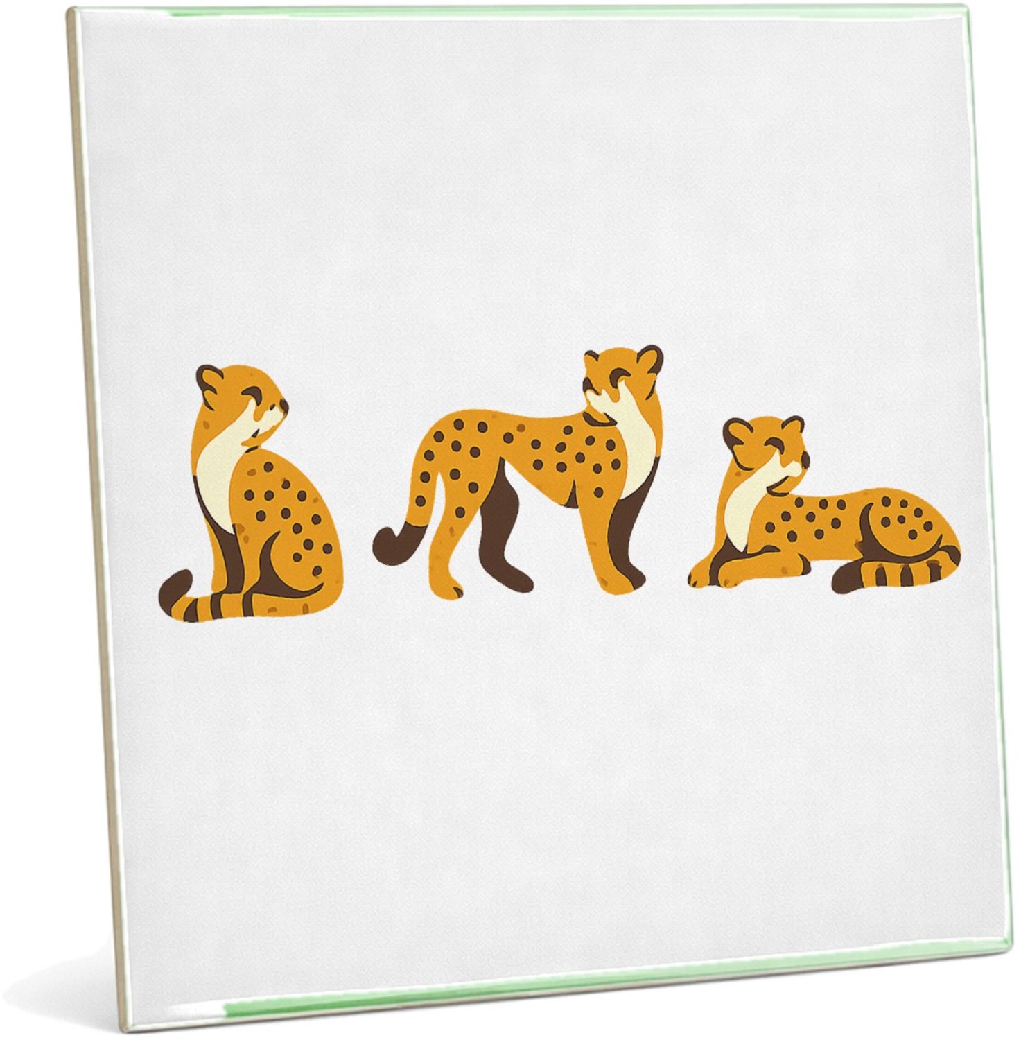 Mr Cadeautjes Tegel 20 x 20 cm - design Een rustige reeks kleine dieren in verschillende poses met v | cadeau Wit