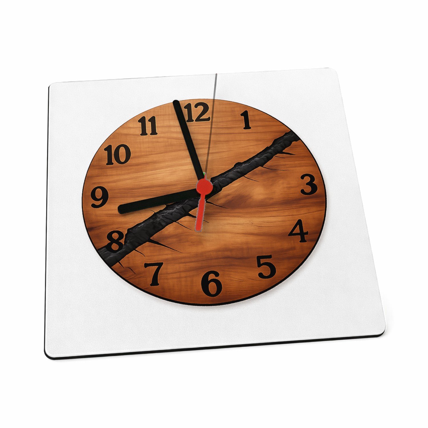Mr Cadeautjes Klok 19 x 19 - design Een ronde kompasplaat met gegraveerde windrichtingen en een | cadeau Wit