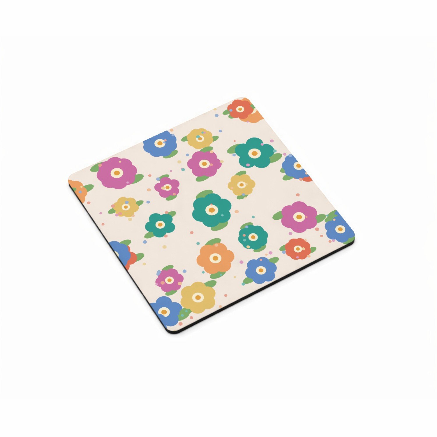 Mr Cadeautjes MDF magnetische fotolijst vierkant 9,5 - design Bloemenveld | cadeau Wit