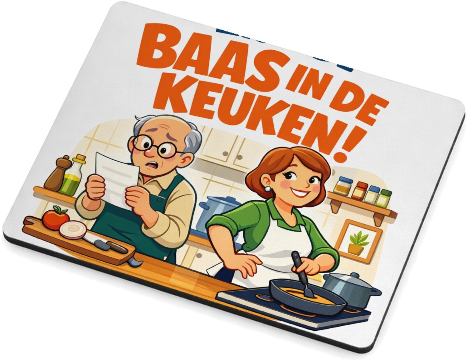 Mr Cadeautjes MDF magnetische fotolijst 9 x 7 - design Een speelse partnerschap-grap met een alledaagse rolomkering | cadeau Wit
