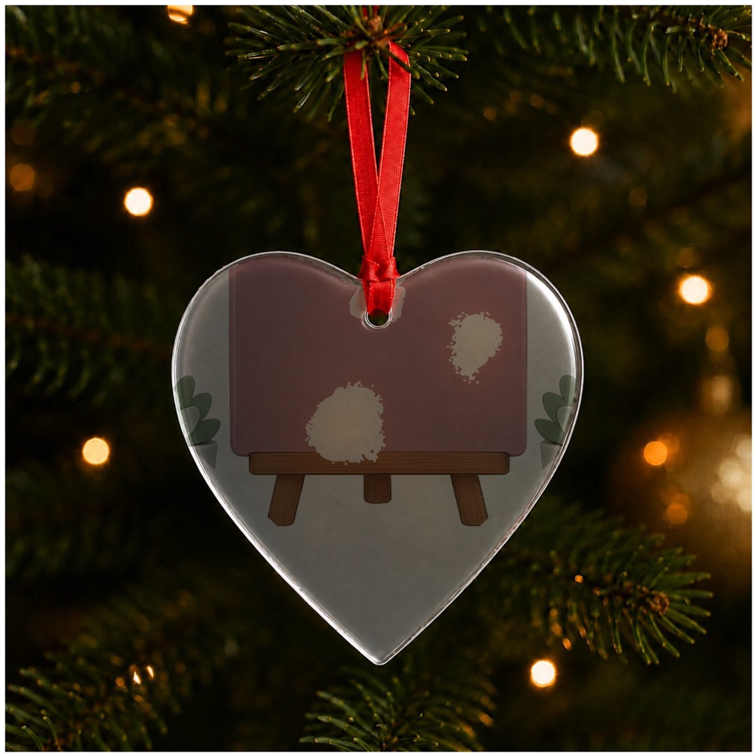 Mr Cadeautjes Glazen hart small - design Een compacte affirmatie op een kleine posterachtige tegel me | cadeau Wit