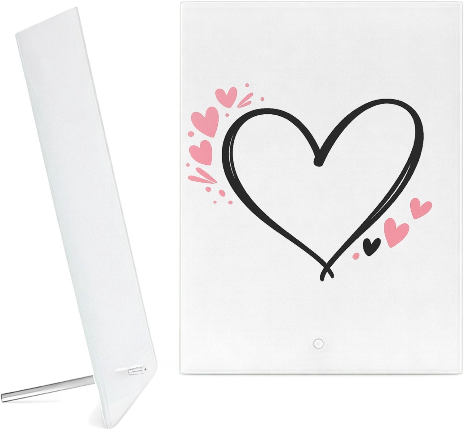 Mr Cadeautjes Glazen fotopaneel Een liefdevolle handlettering met kleine sterren en zachte s - 15 x 20 cm, staand - glas, decoratie, wanddecoratie | cadeau Wit