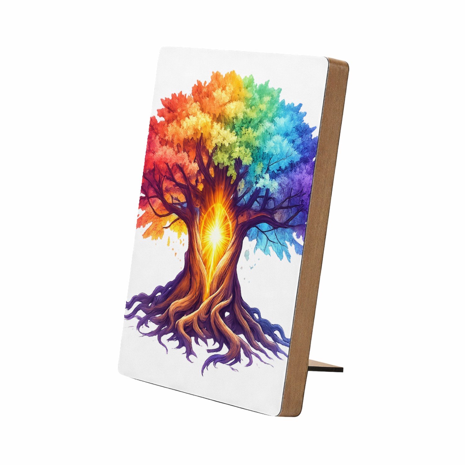 Mr Cadeautjes Glasframe/MDF 12,7 x 17,8 - design Een magische berglandschap-bewerking met een centrale lichtb | cadeau Wit
