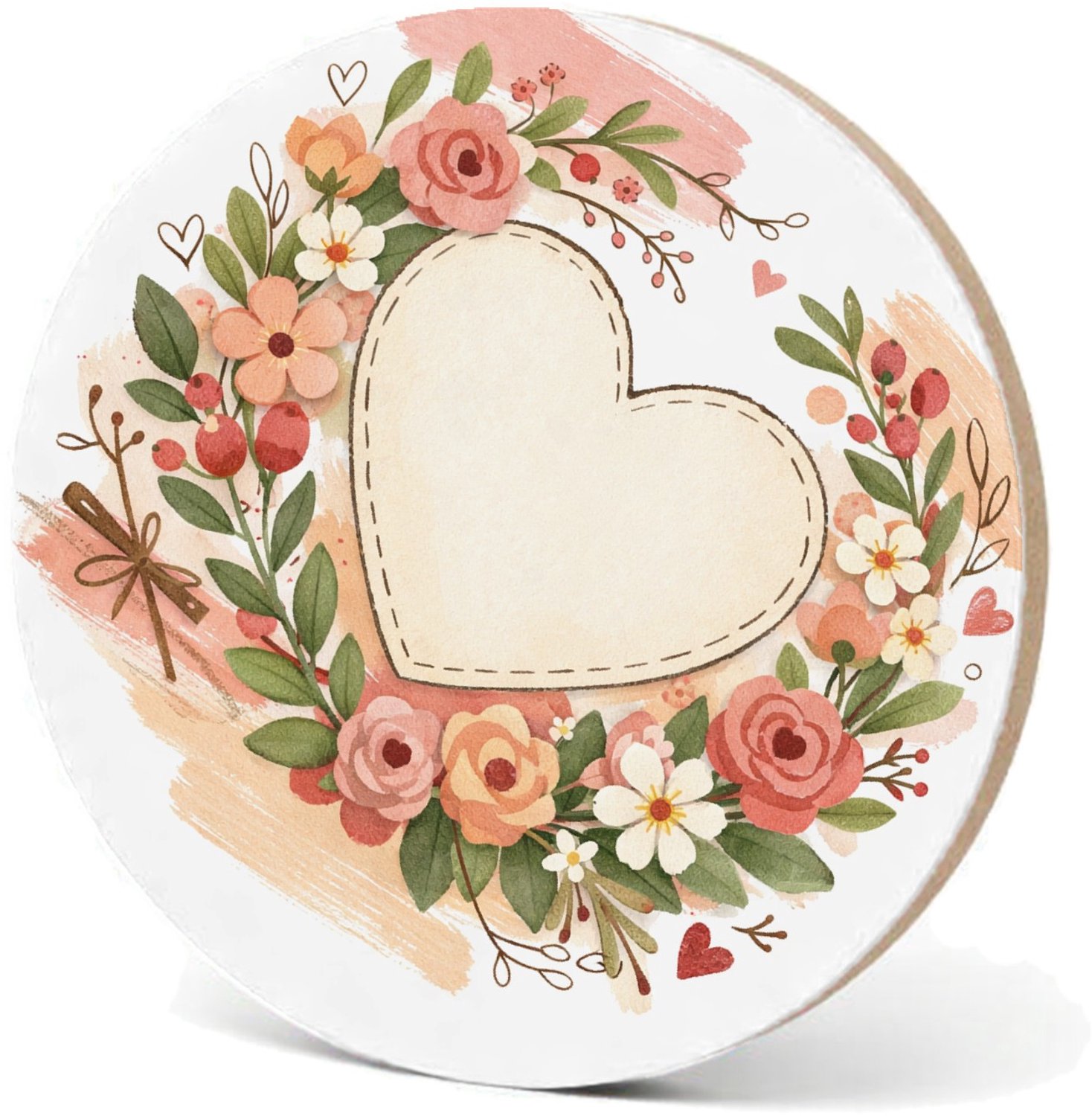 Mr Cadeautjes MDF fotolijst - design Een romantische bloemenkaart met een zachte seizoenssfeer en | cadeau Wit