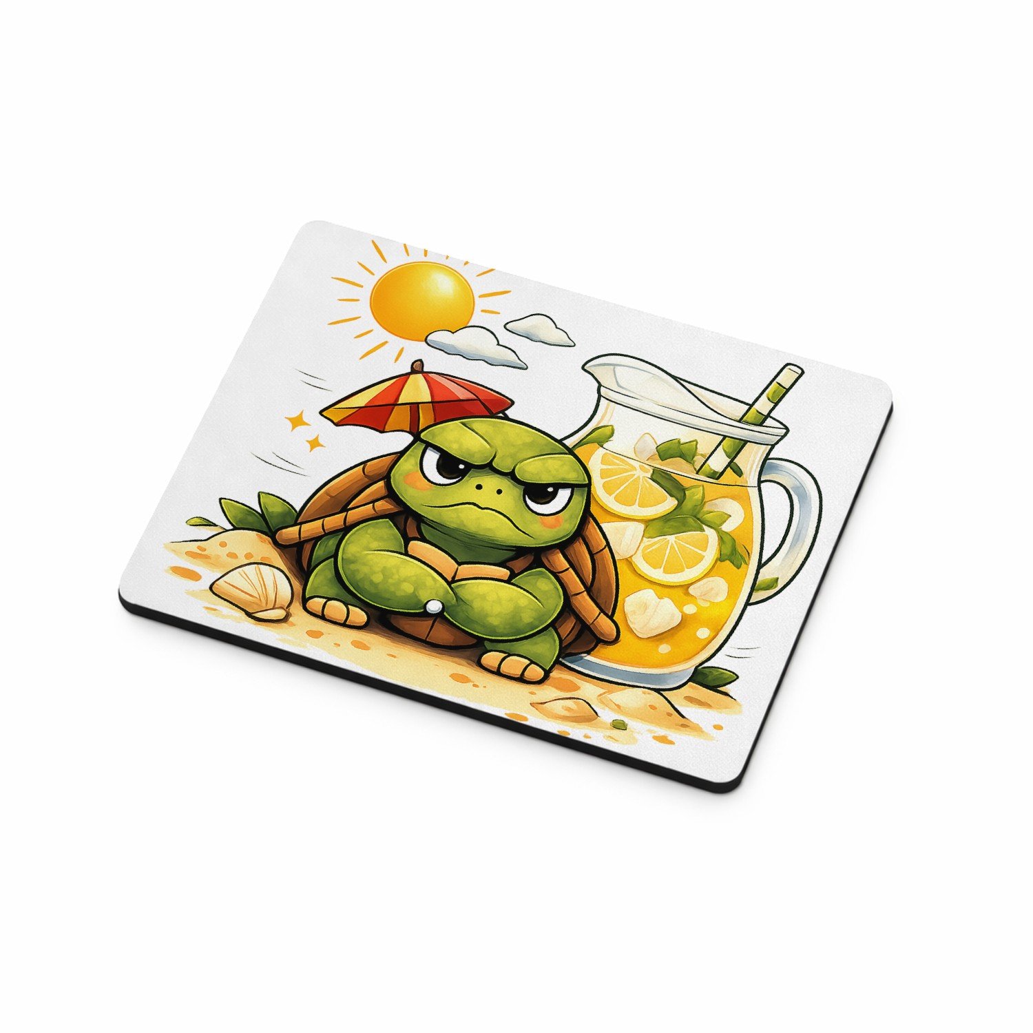 Mr Cadeautjes MDF magnetische fotolijst 9 x 7 - design Een norse schildpad met een mini-parasol en een tropische li | cadeau Wit