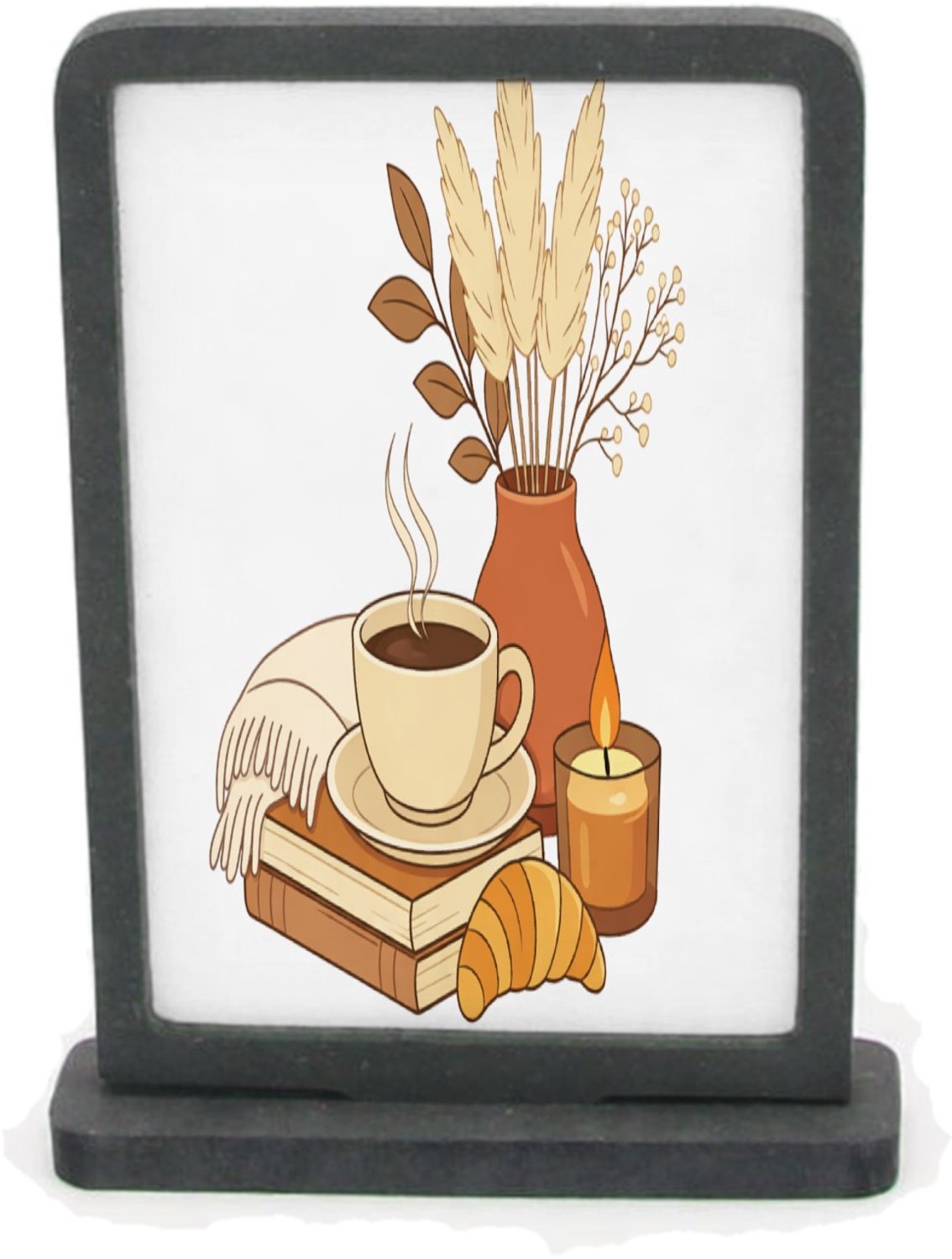 Mr Cadeautjes Houten fotolijst rechthoek met MDF inleg - design Een minimalistische woontekstprint met een zachte, bemoedige | cadeau Wit