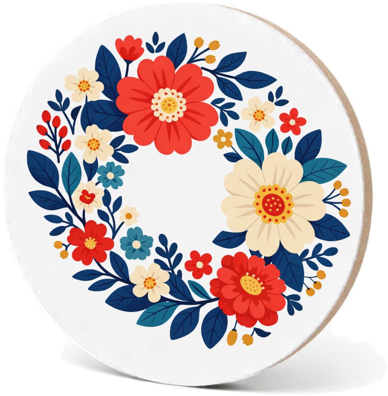 Mr Cadeautjes MDF fotolijst - design Een nieuwe retro-cadeauprint met een botanische rand en een | cadeau Wit