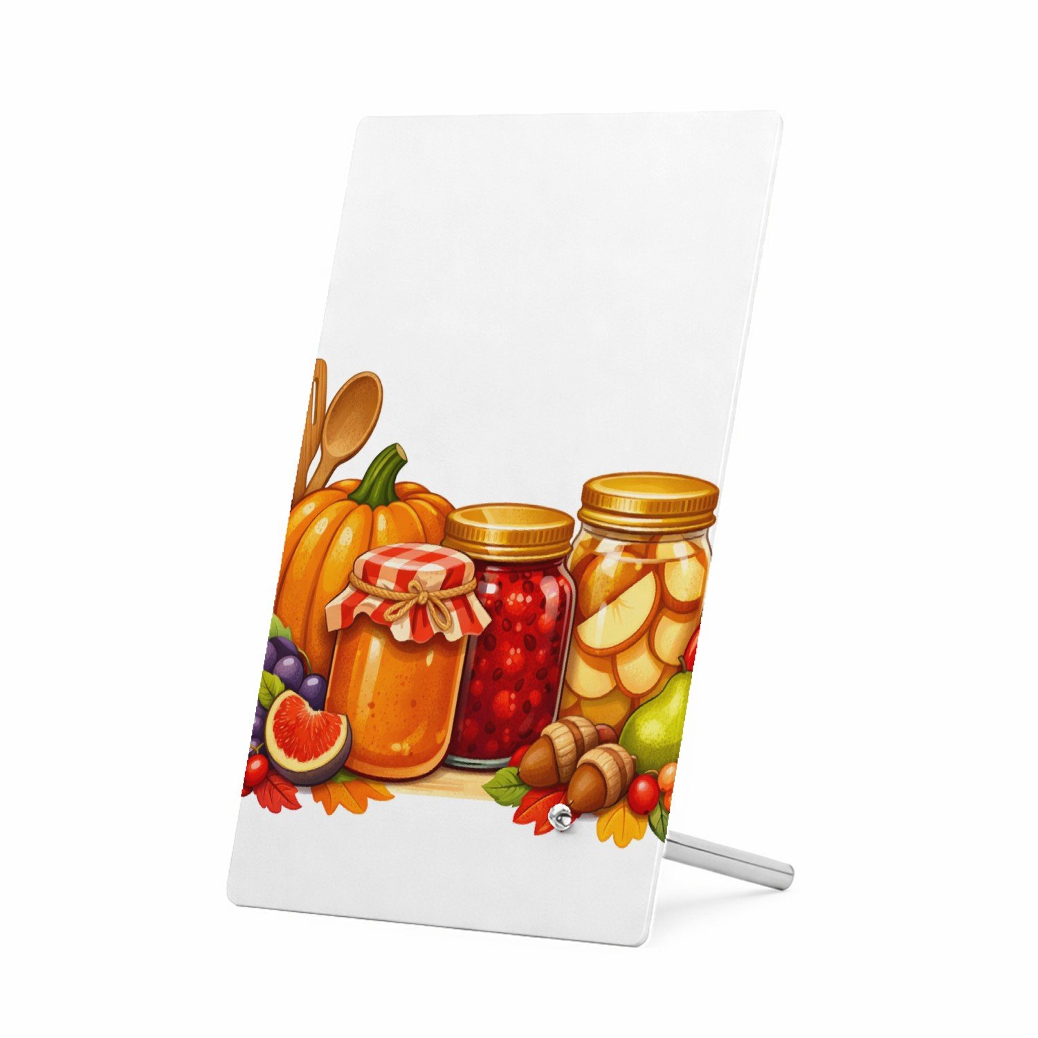 Mr Cadeautjes Glasframe 11 x 16 - design Een speels retro-voedselbeeld met een grote kopregel en een | cadeau Wit