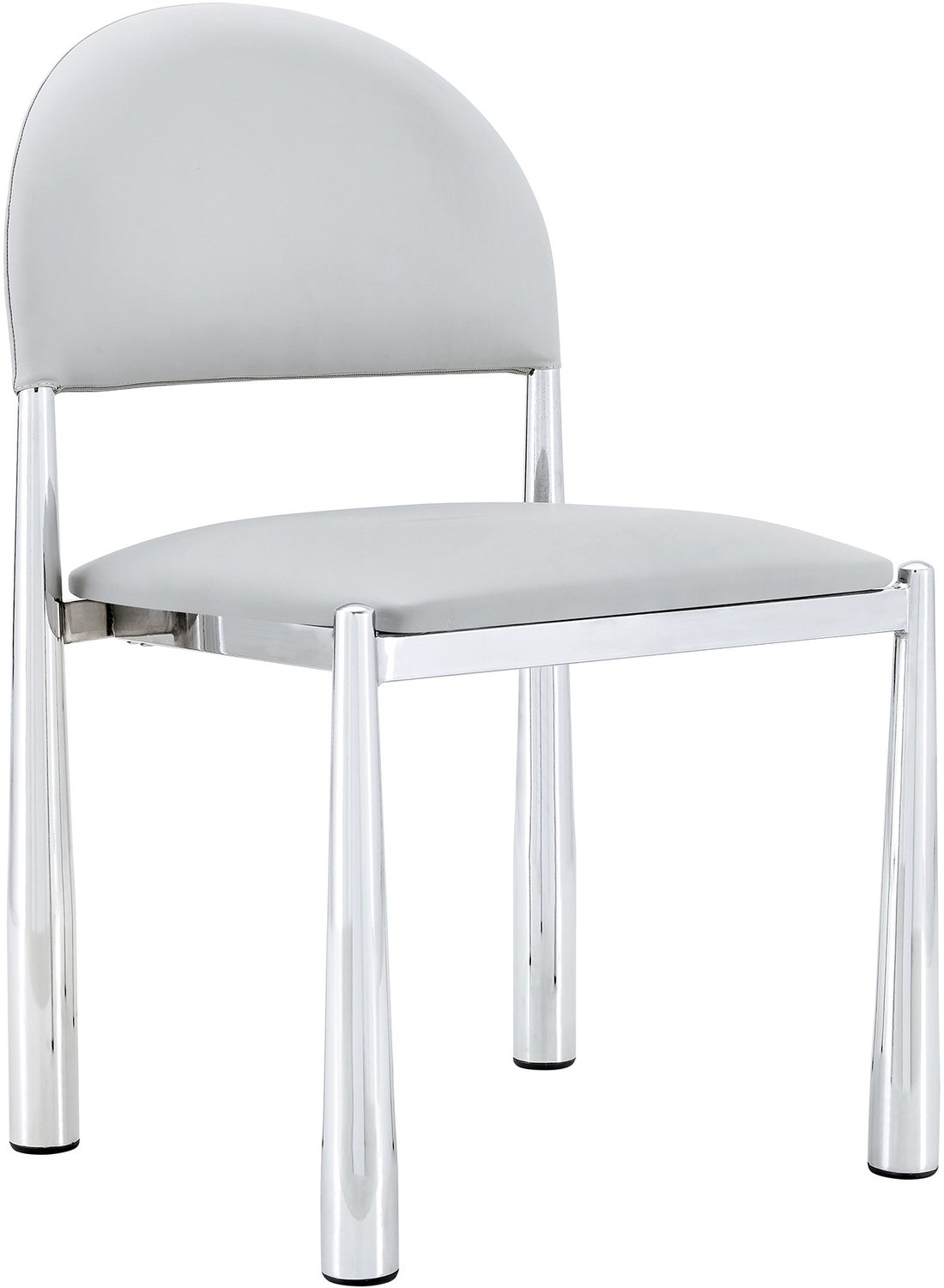 MUVANO Lichtgrijze eetkamerstoelen set van 2 - Keukenstoelen - Halfronde rugleuning - Kunstleer en metalen poten - Zithoogte 45 cm - Voor keuken en eetkamer Lichtgrijs