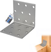 GeZu Impex Hoekijzers 60 x 60 x 60 mm | 90° set van 50 Gegalvaniseerd balkverbinding hoekverbinder verbindingshoeken