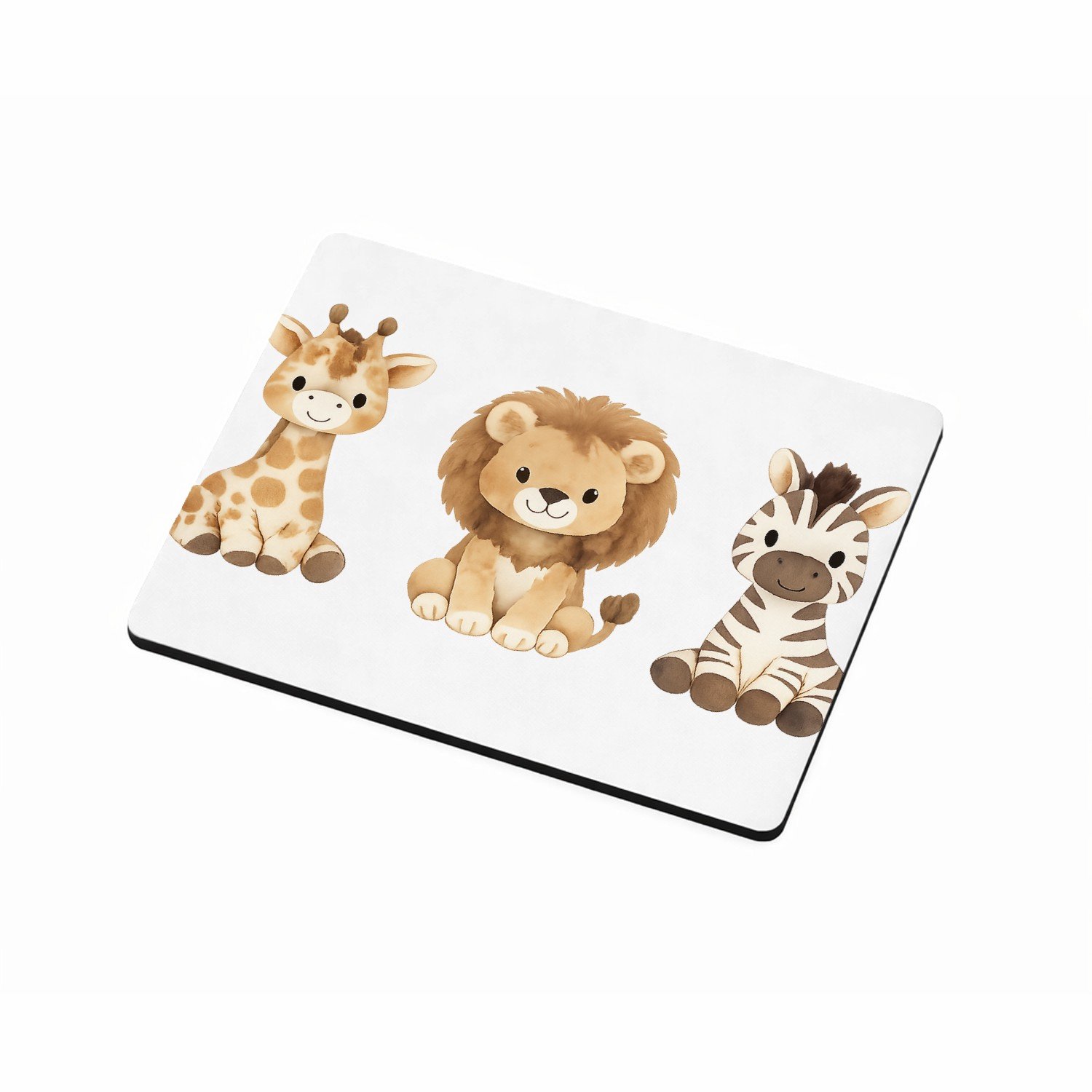 Mr Cadeautjes MDF magnetische fotolijst 9 x 7 - design Rustig drieluik met bosdieren in zachte aquarel | cadeau Wit