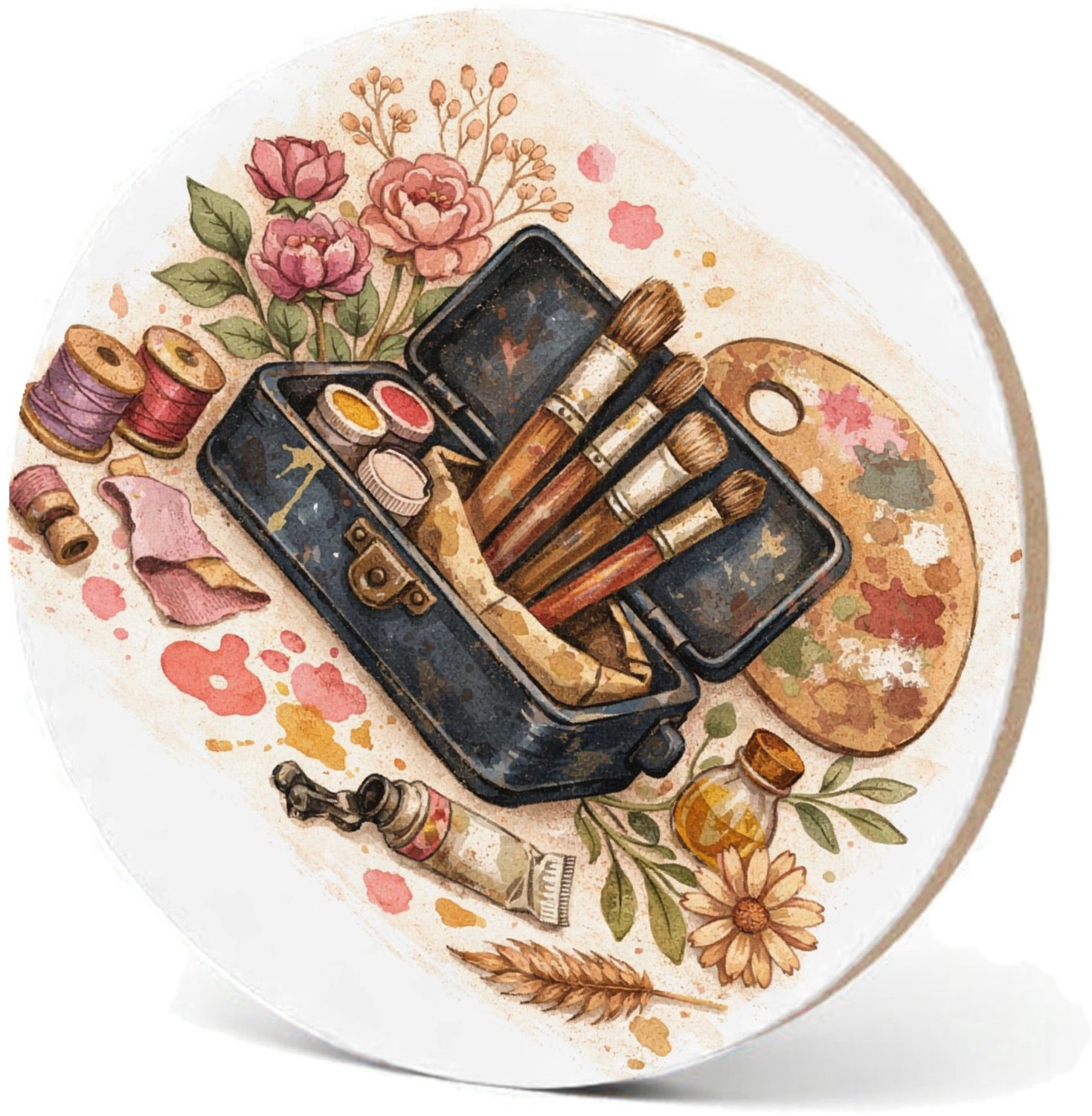 Mr Cadeautjes MDF fotolijst - design Romantische hobbyprint met een centraal retro-object en loss | cadeau Wit