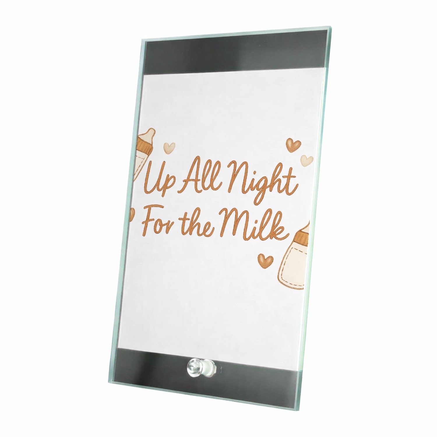Mr Cadeautjes Glasframe 15 x 23 - design Een zachte, grappige slogan rond slaapgebrek in een vergelij | cadeau Wit