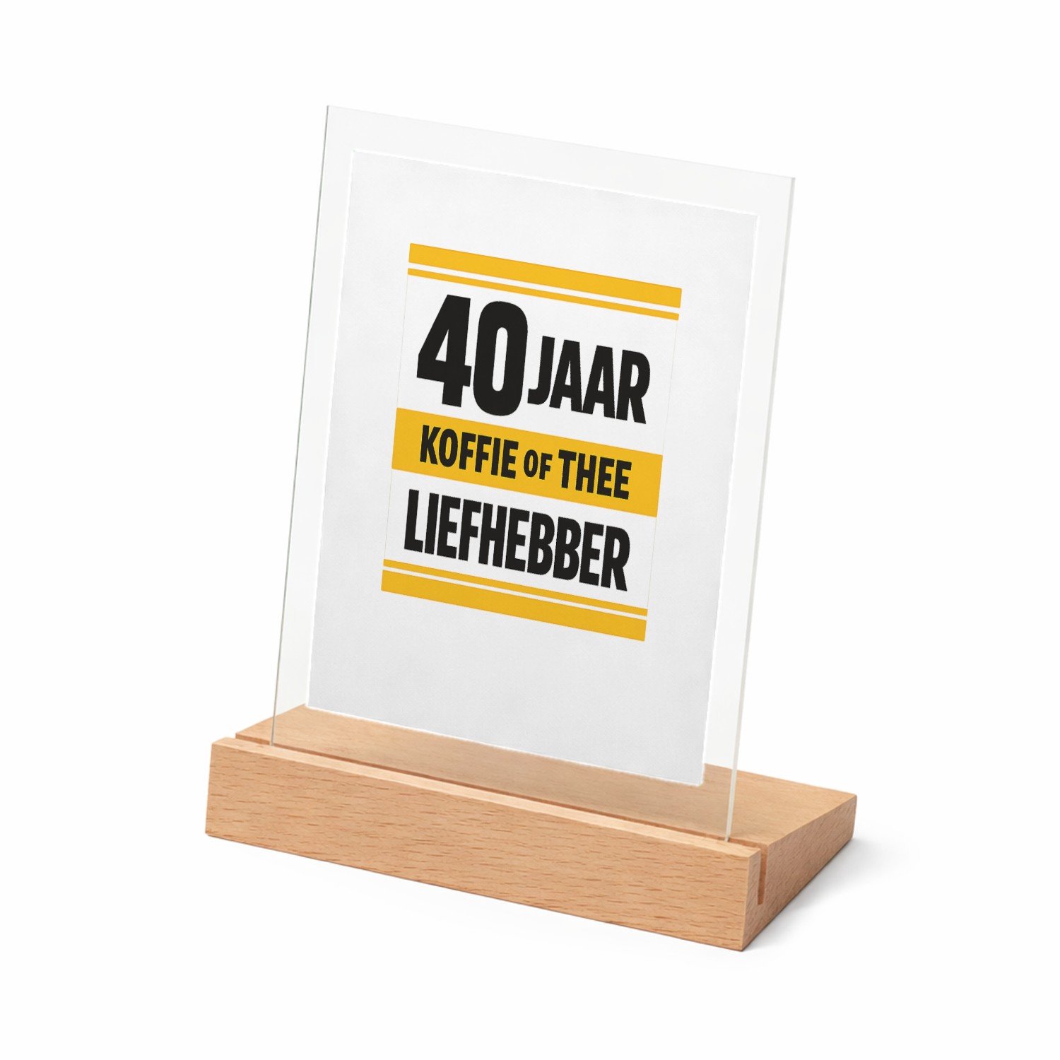Mr Cadeautjes Glasframe met vaste tekst - design Humoristische jubileumopdruk rond een favoriete drank in een | cadeau Wit
