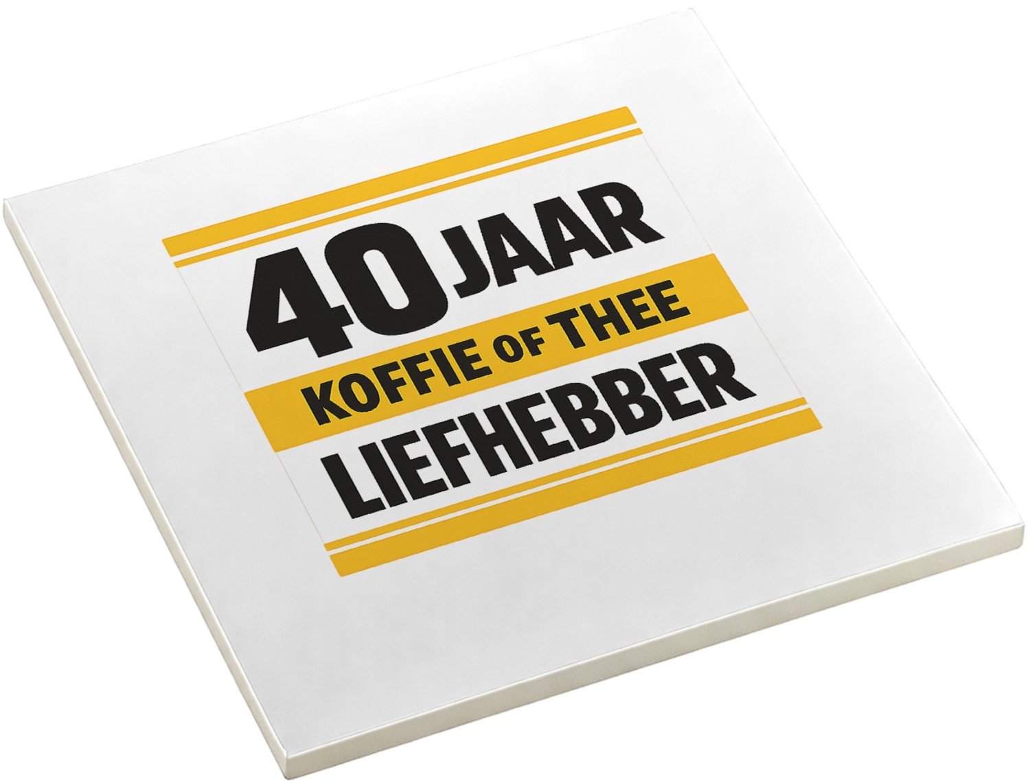 Mr Cadeautjes Decoratie tegel Humoristische jubileumopdruk rond een favoriete drank in een - 10,8 x 10,8 cm, keramiek - keuken, badkamer, woonkamer | cadeau Wit