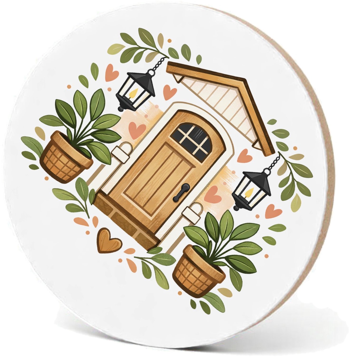 Mr Cadeautjes MDF fotolijst - design Familie-entree met speelse botanische omlijsting | cadeau Wit